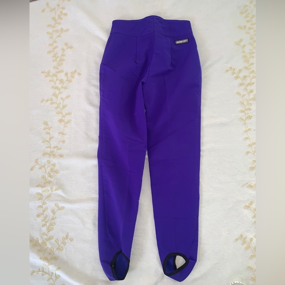 New Vintage Obermeyer Sz 10L Softshell Ski Snow Pants  Stirrups Purple - Picture 10 of 12